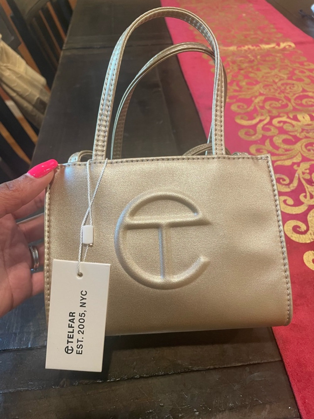 TELFAR Small Gold Shopping Bag - Picture 2 of 5